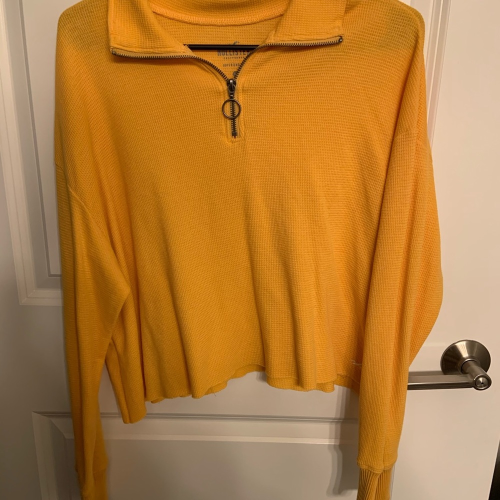 Hollister cropped quarter zip